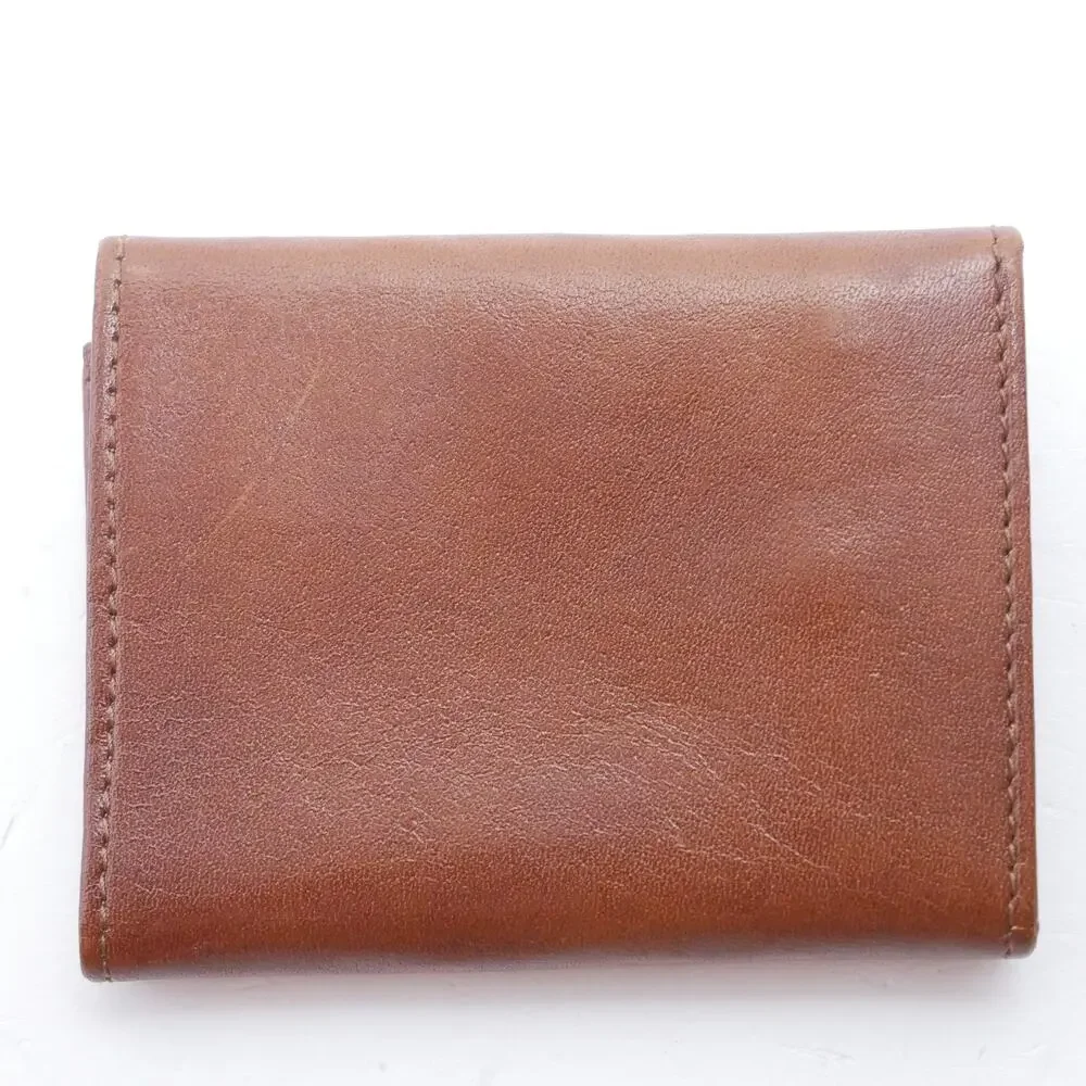 AUTHENTIC VINTAGE DIOR 8 KEY HOLDER BROWN LEATHER SNAP POCKET POUCH CASE WALLET